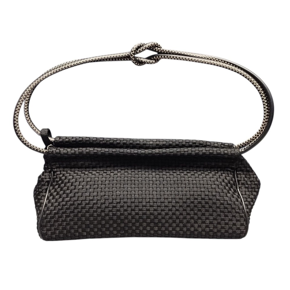 The Sak Handbag‎ Womens Black Woven Double Handle Knotted Strap Magnetic Closure